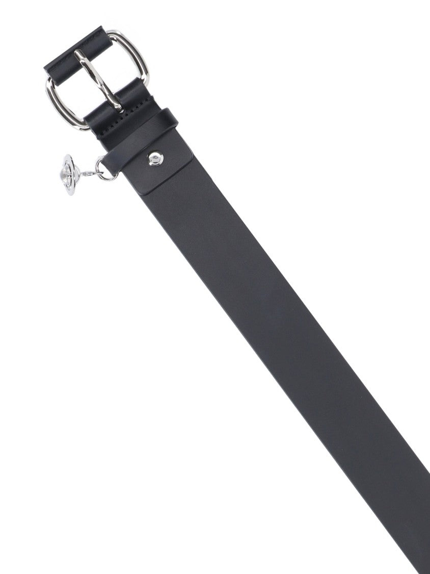 Vivienne Westwood "New Wide Alex Charm" Belt – Black