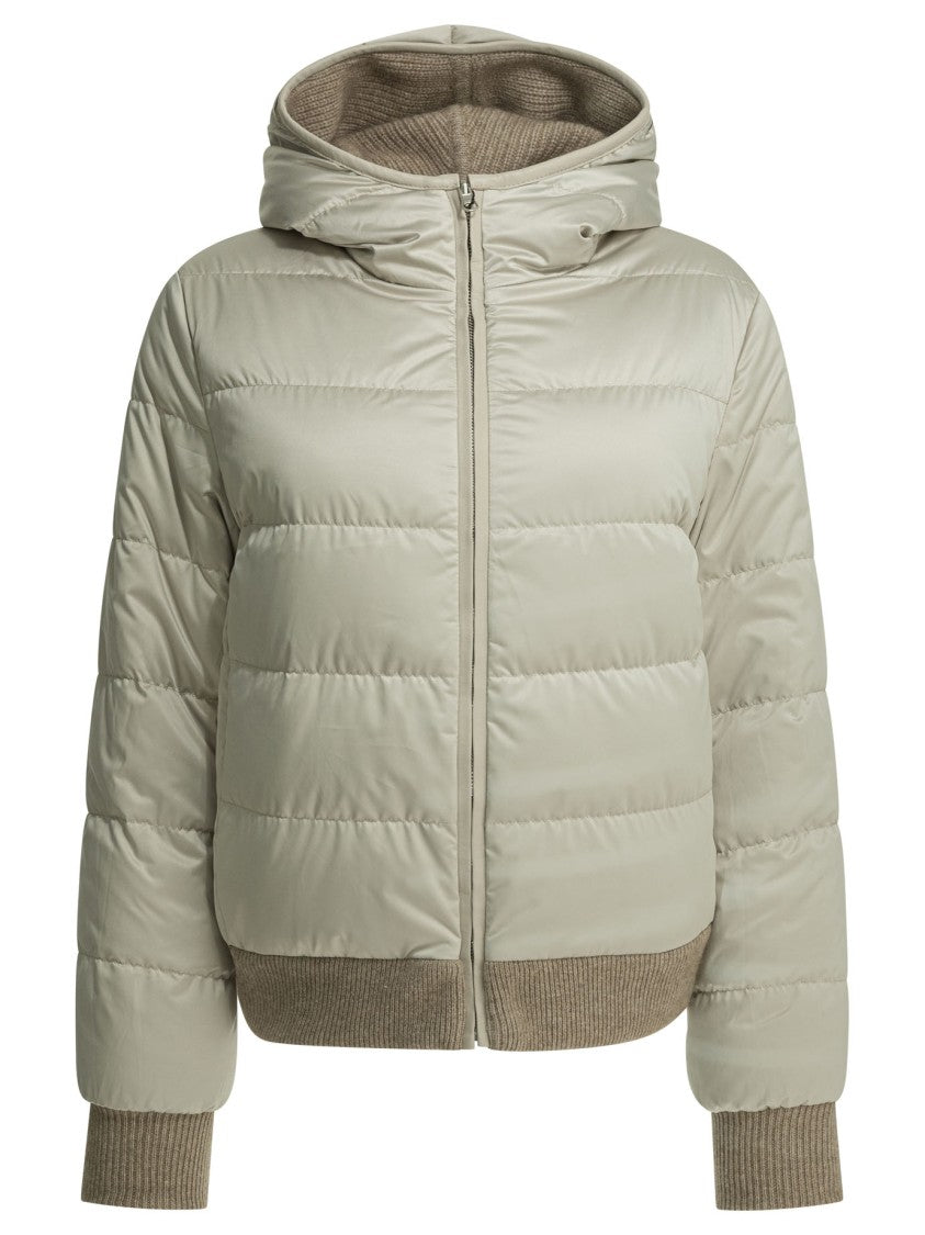 Camelia Reversible Goose Down And Cashmere Jacket With Mink Fur Panels