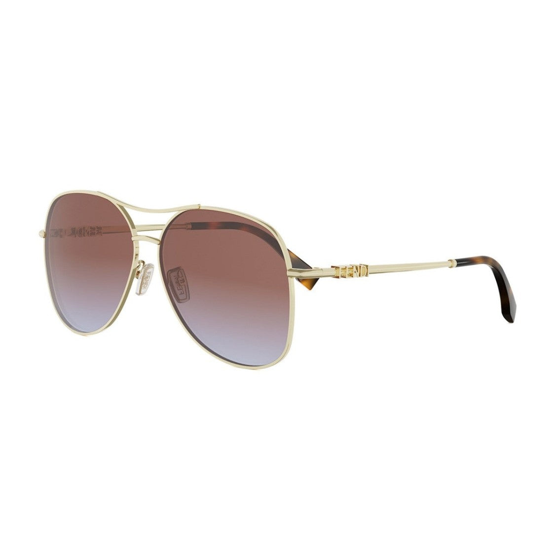 Fendi Gold Fendigraphy Metal Pilot Sunglasses