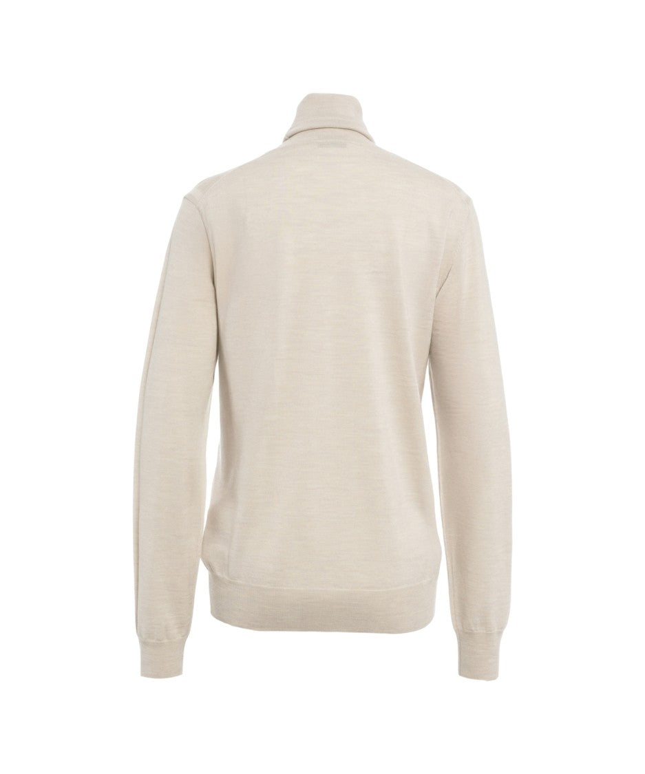 Paolo Pecora High-Neck Ribbed Sweater With Design