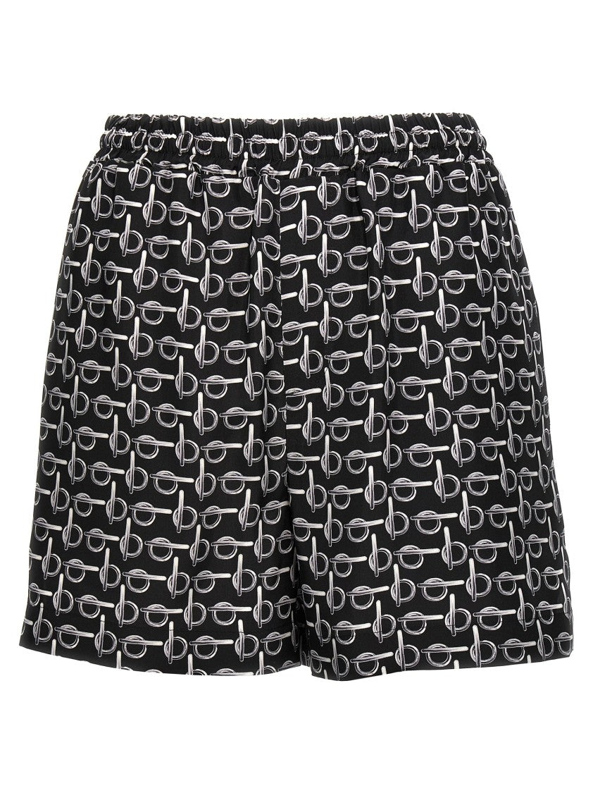 Burberry Silk Shorts With Playful Print And Adjustable Waistband