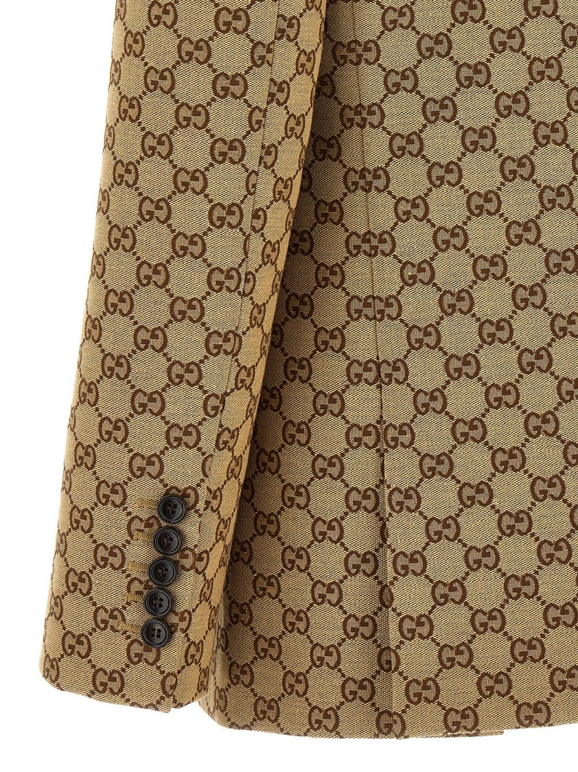 Gucci Single-Breasted Blazer In Original 'Gg' Fabric