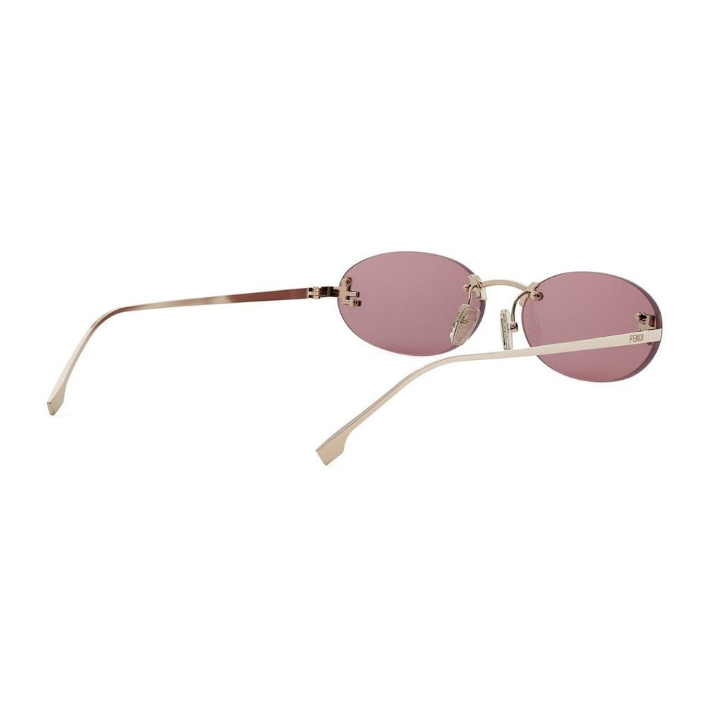Fendi First Crystal 90S Inspired Oval Rimless Sunglasses
