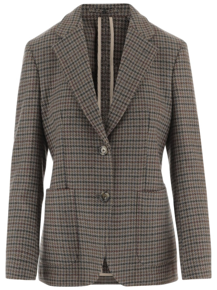 Lardini Multi Houndstooth Cashmere Jacket