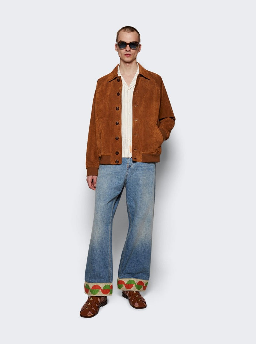 Valentino Suede Jacket Tan