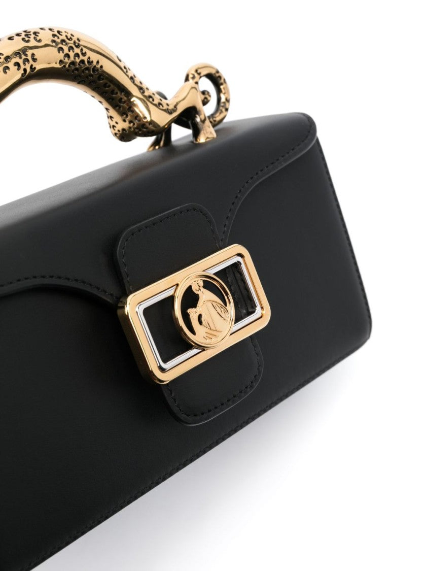 Lanvin Black Calf Leather Panther Hardware Bag