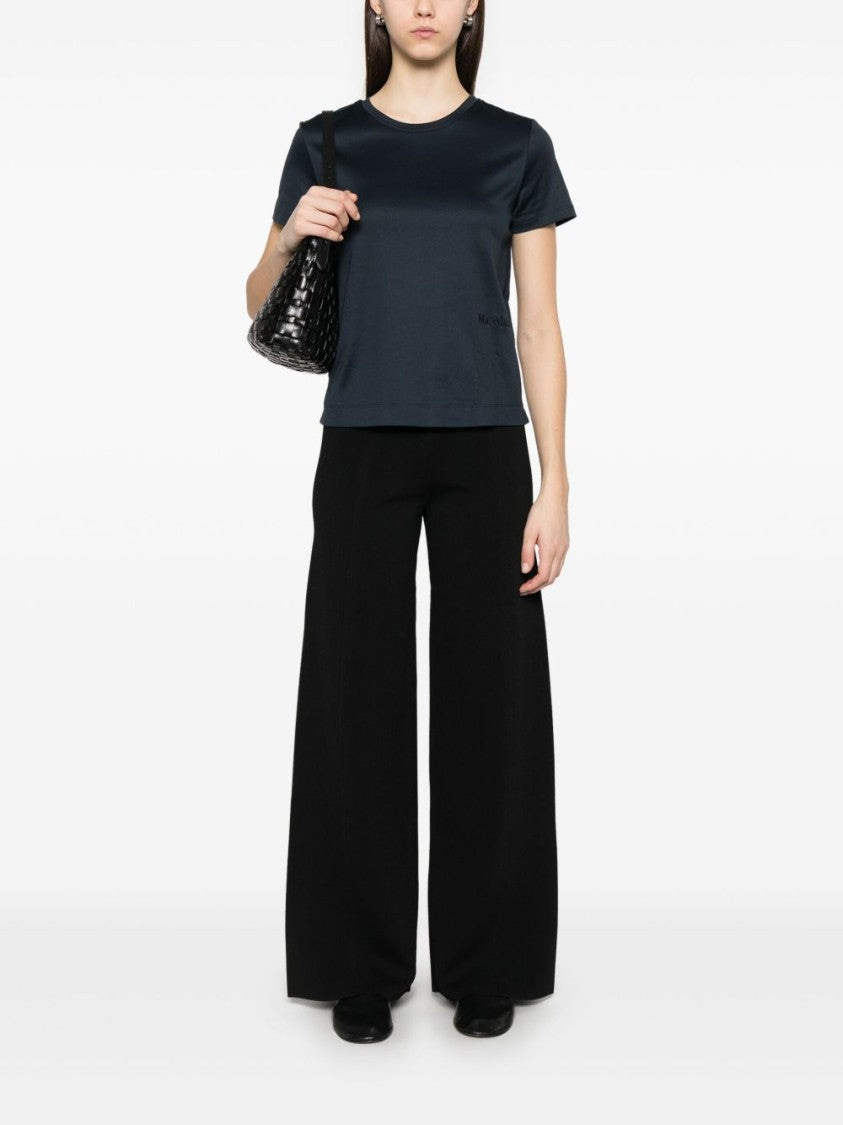 Max Mara Pure Cotton T-Shirt With Classic Crew Neckline