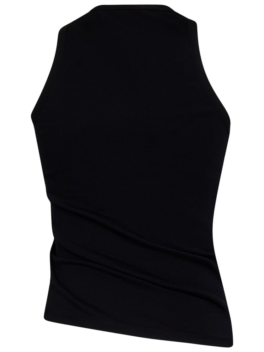 Coperni Sleeveless Fitted Top With Metallic Silver Embellishment