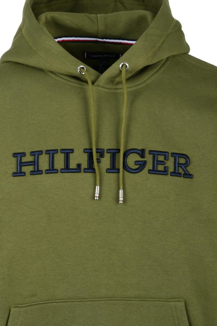 Tommy Hilfiger Military Green Cotton Polyester Hoodie