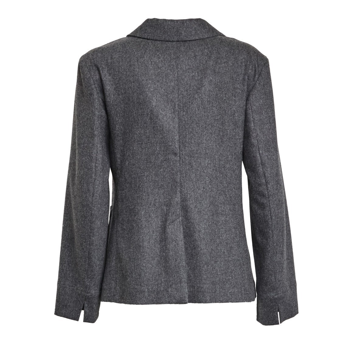 Max Mara Single-Breasted Wool Flannel Casacca With Notched Lapel