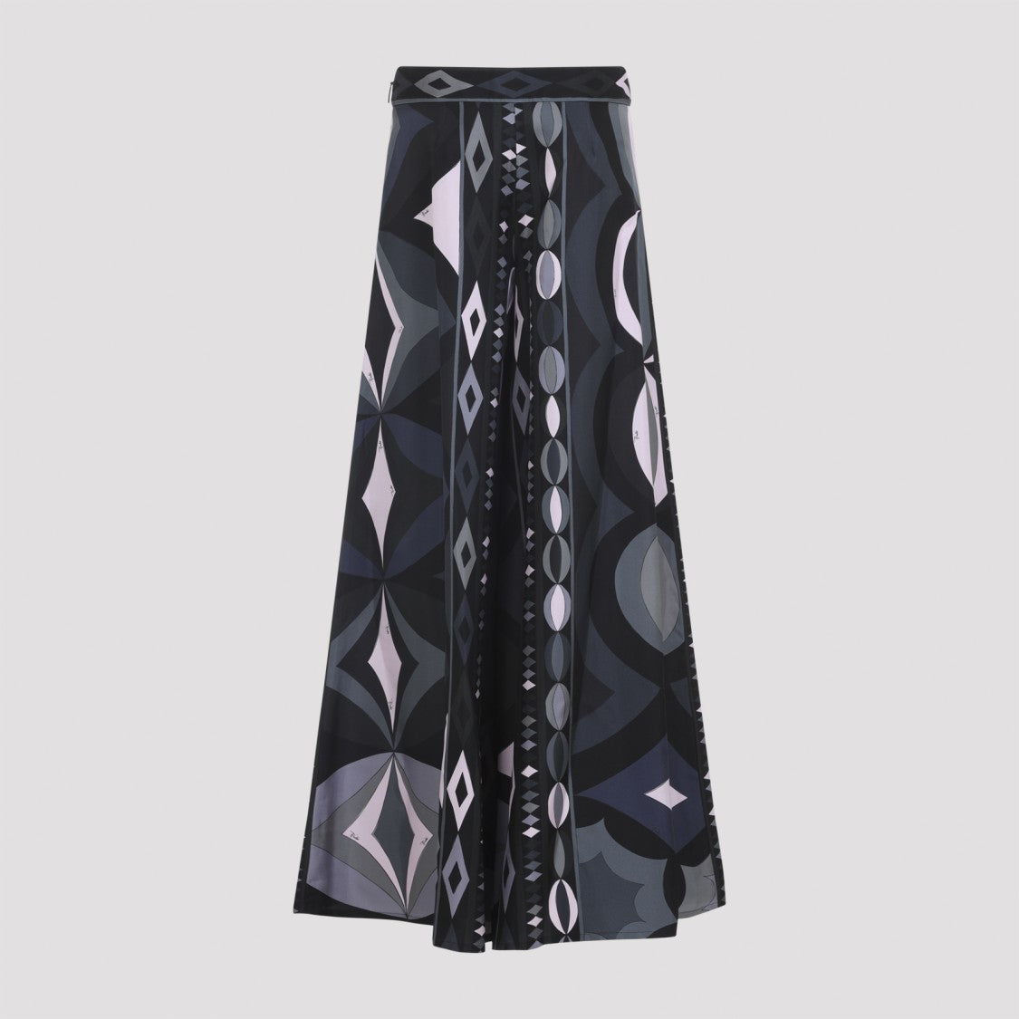 Pucci Wide Leg Silk Pants With Signature Geometric Print