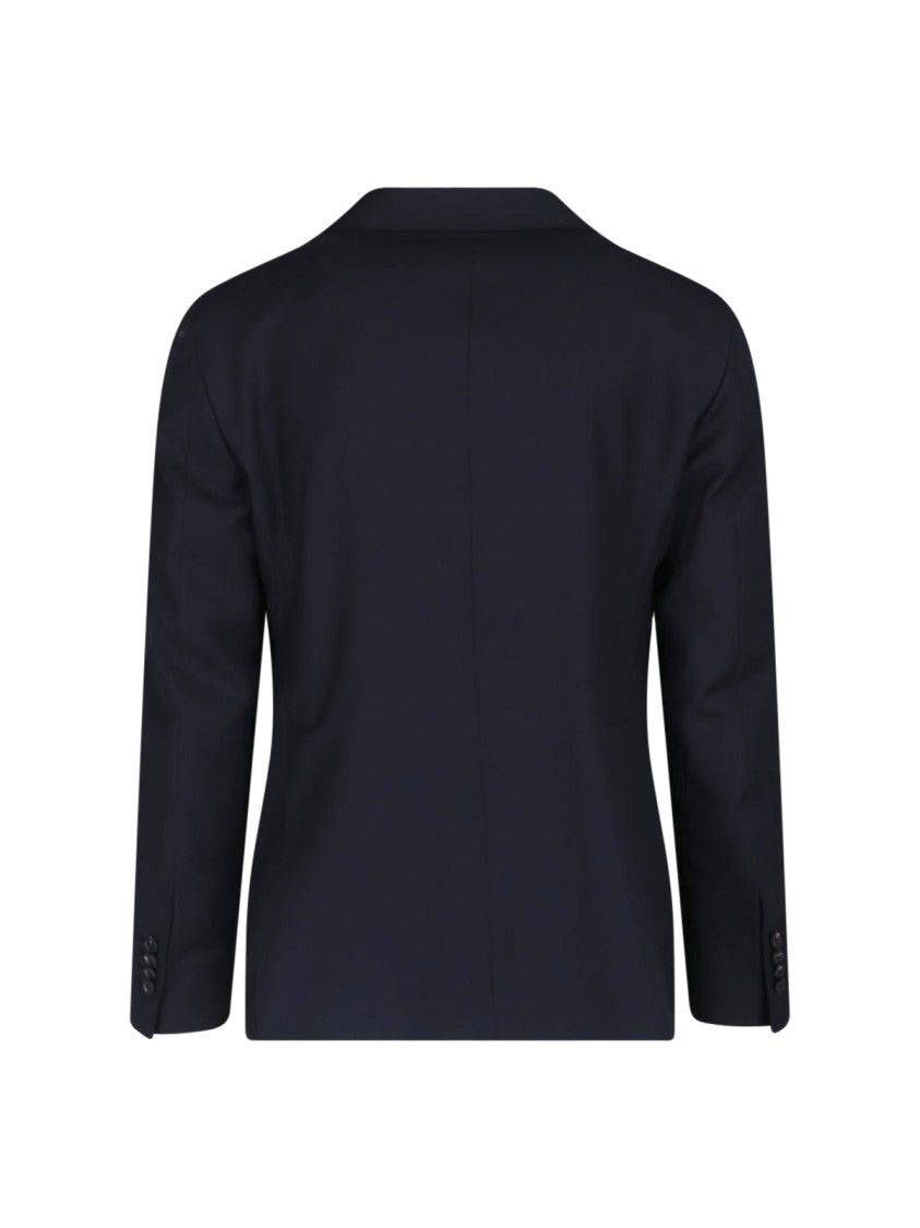 Tagliatore Navy Single-Breasted Peaked Lapel Wool Suit