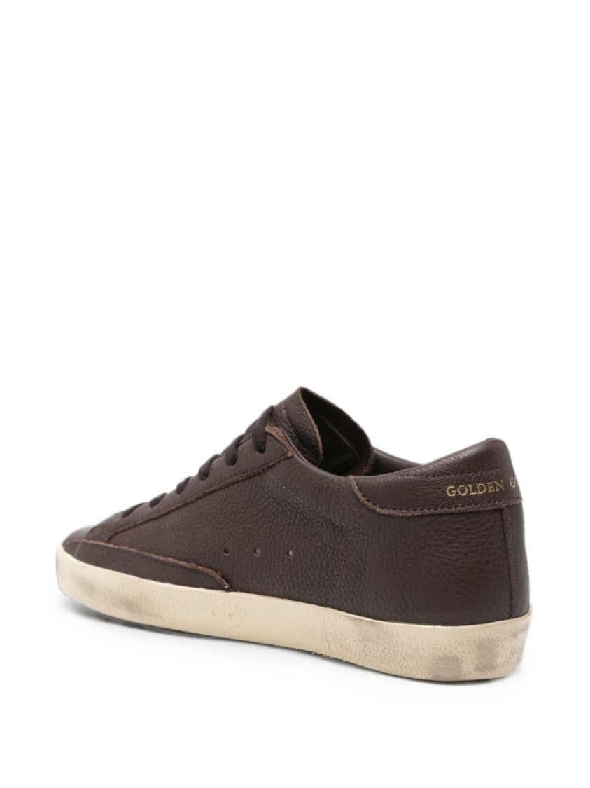 Golden Goose Brown Low-Top Leather Star Detail Sneakers