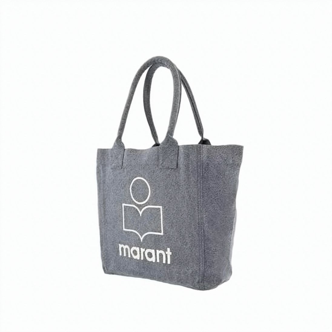 Isabel Marant Medium Cotton Tote Bag With Contrasting Logo Embroidery