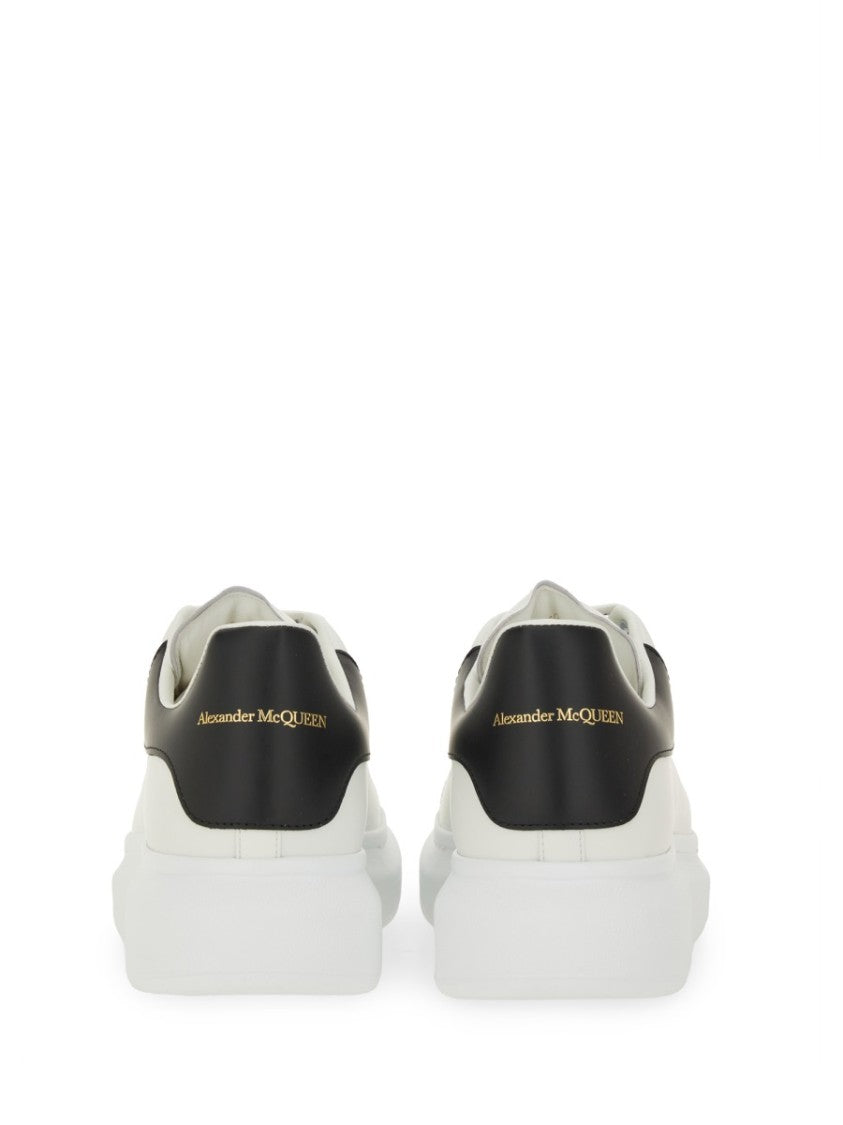 Alexander Mcqueen Oversized Calf Leather Sneakers With Chunky Rubber Sole