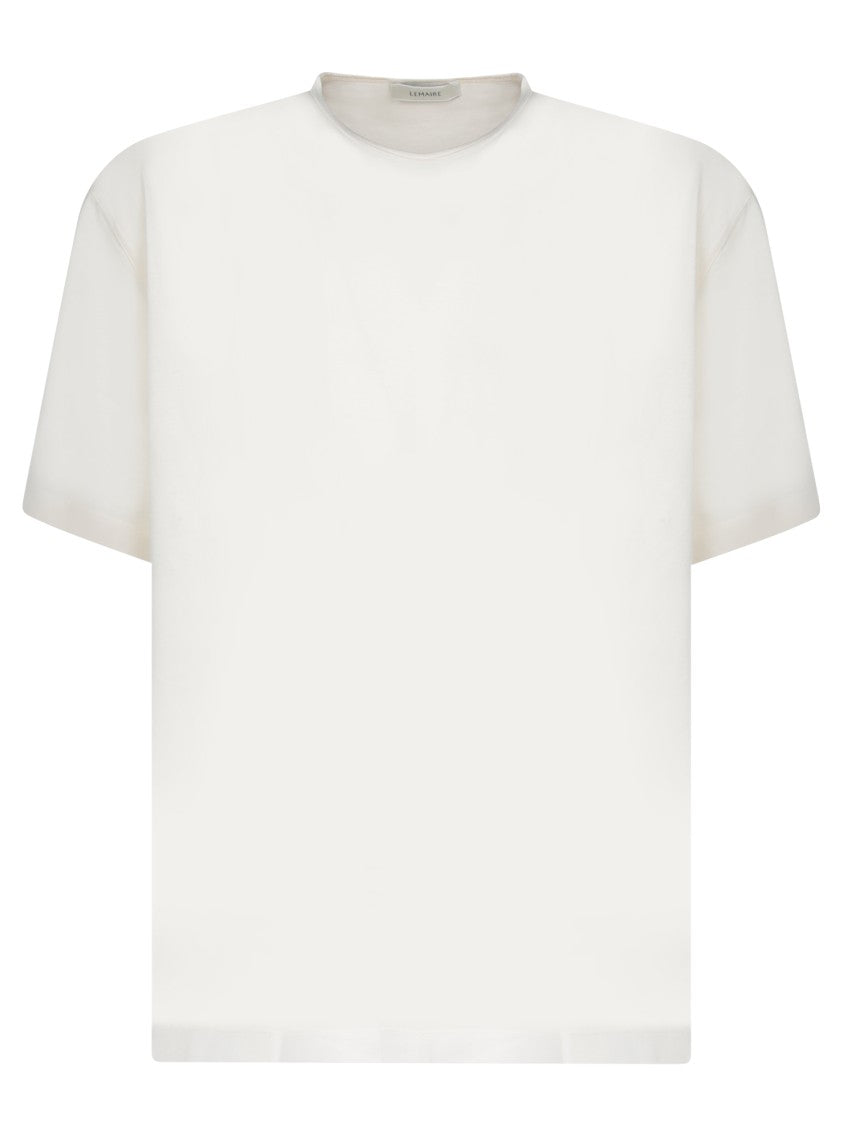 Lemaire Relaxed-Fit White T-Shirt With Round Neckline