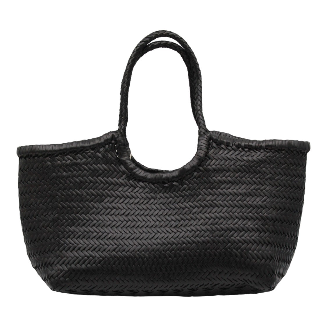 Dragon Diffusion Woven Black Tote Bag With Intricate Weave Design