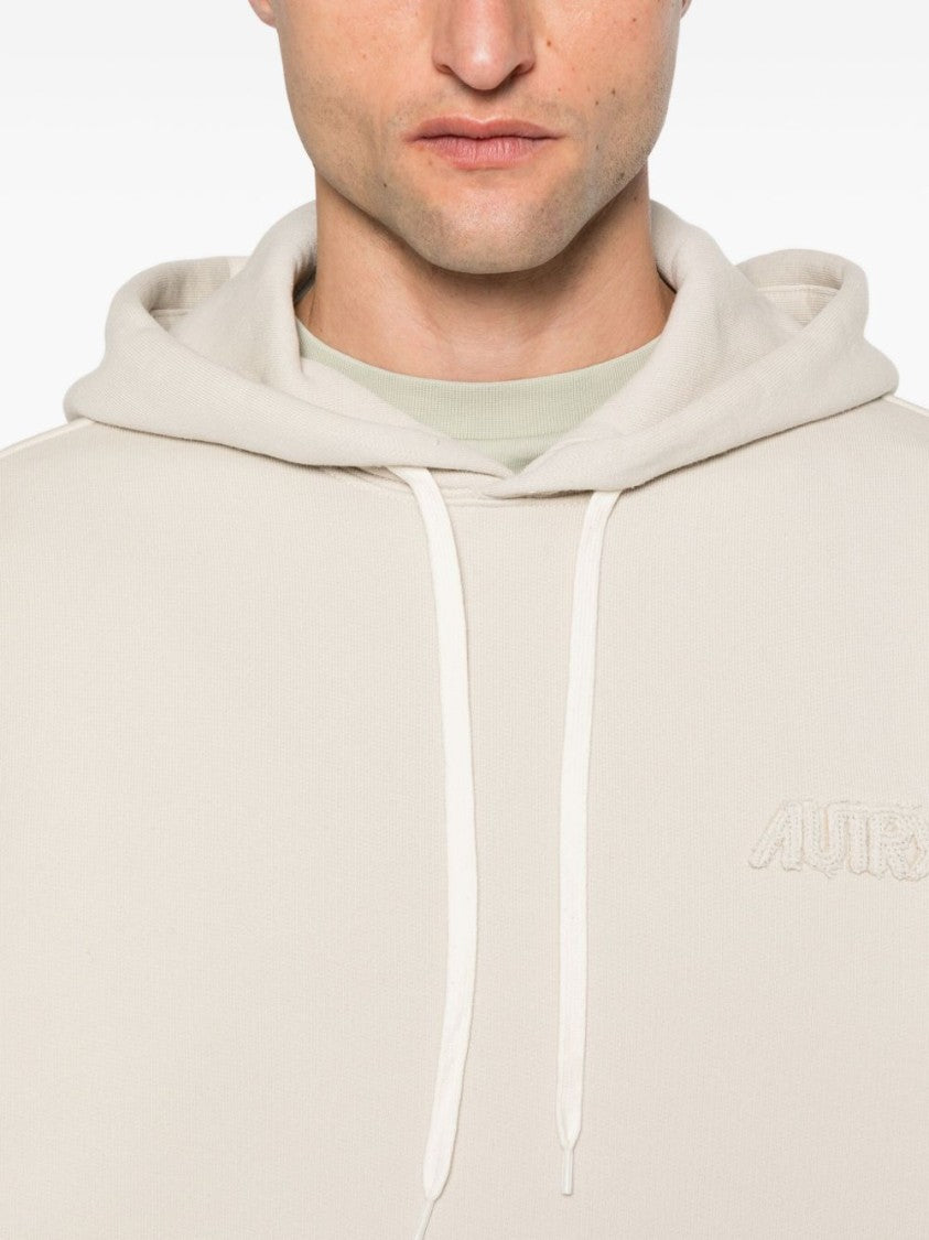 Autry Beige Sweatshirt With Drawstring Hood