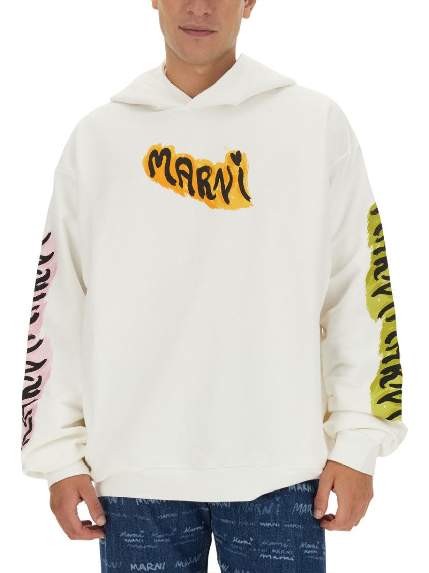 Marni Hooded Sweatshirt With Bold Logo
