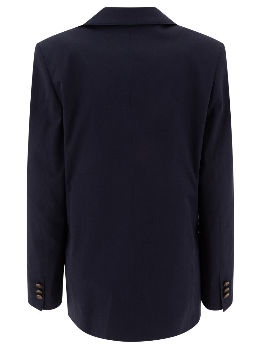 Etro Double-Breasted Cotton-Elastane Jacket With Paisley Lining