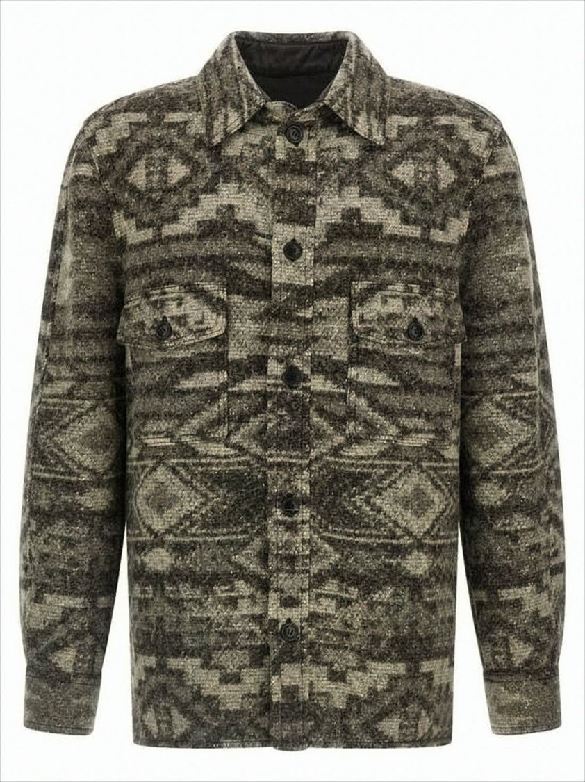 Isabel Marant Textured Wool-Blend Jacket With Geometric Pattern