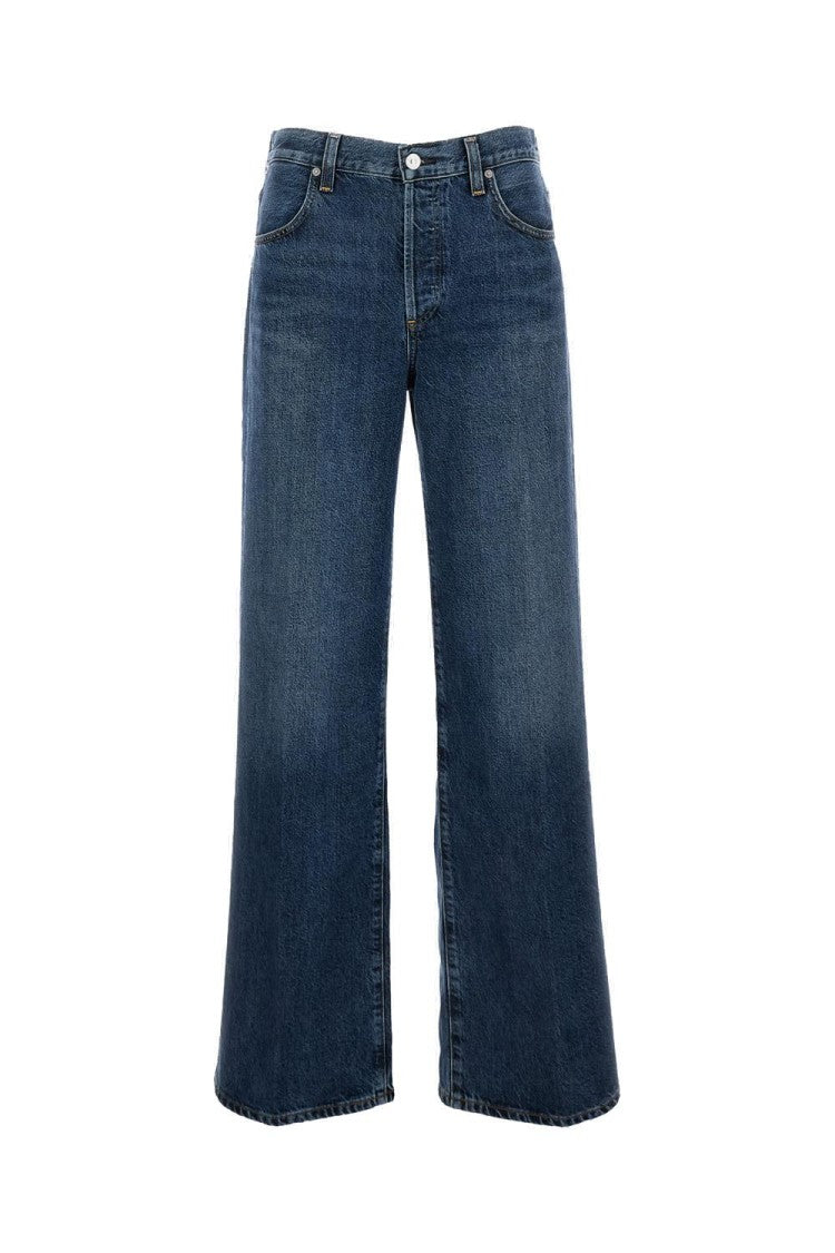 Citizens Of Humanity Wide-Leg 5-Pocket Blue Jeans With Classic Fastening