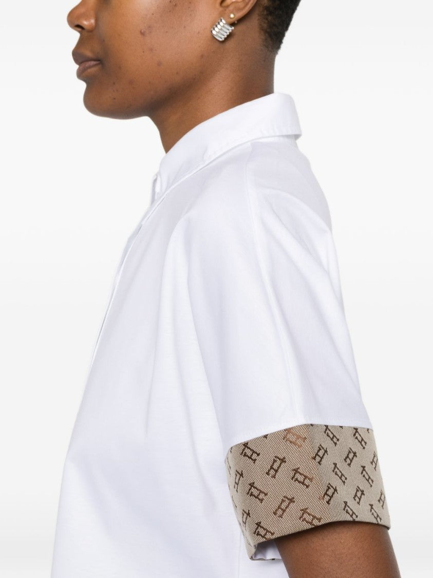 Herno White Patterned Cuff Polo Shirt