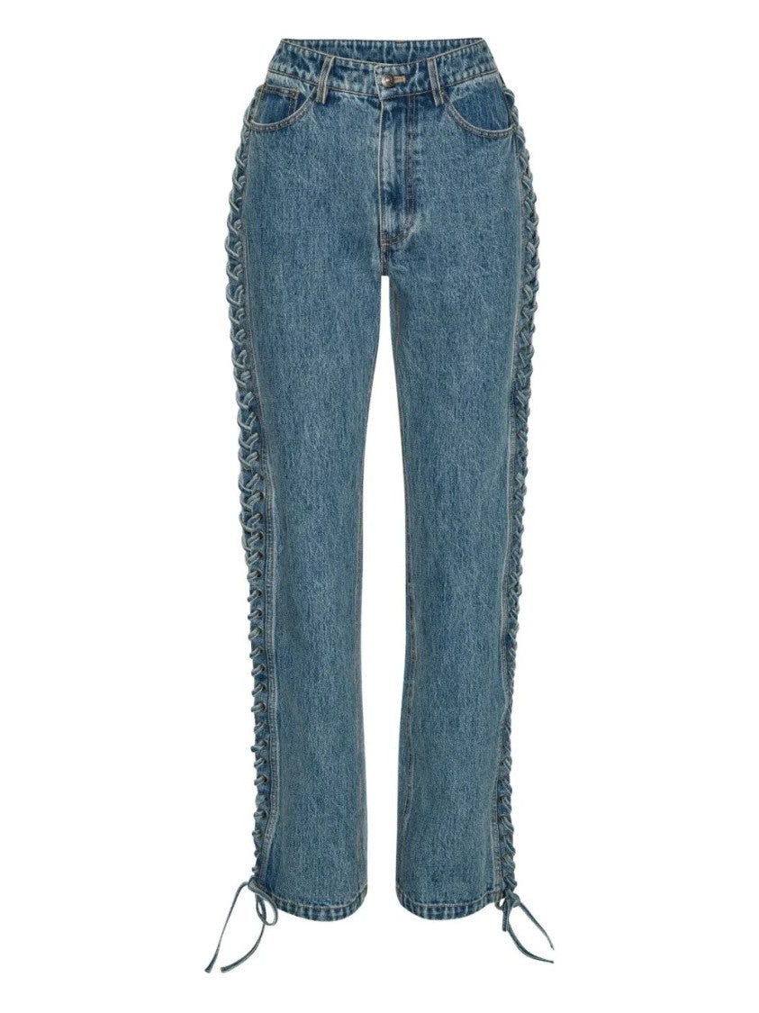 Rotate Birger Christensen Laced Straight Leg Jeans