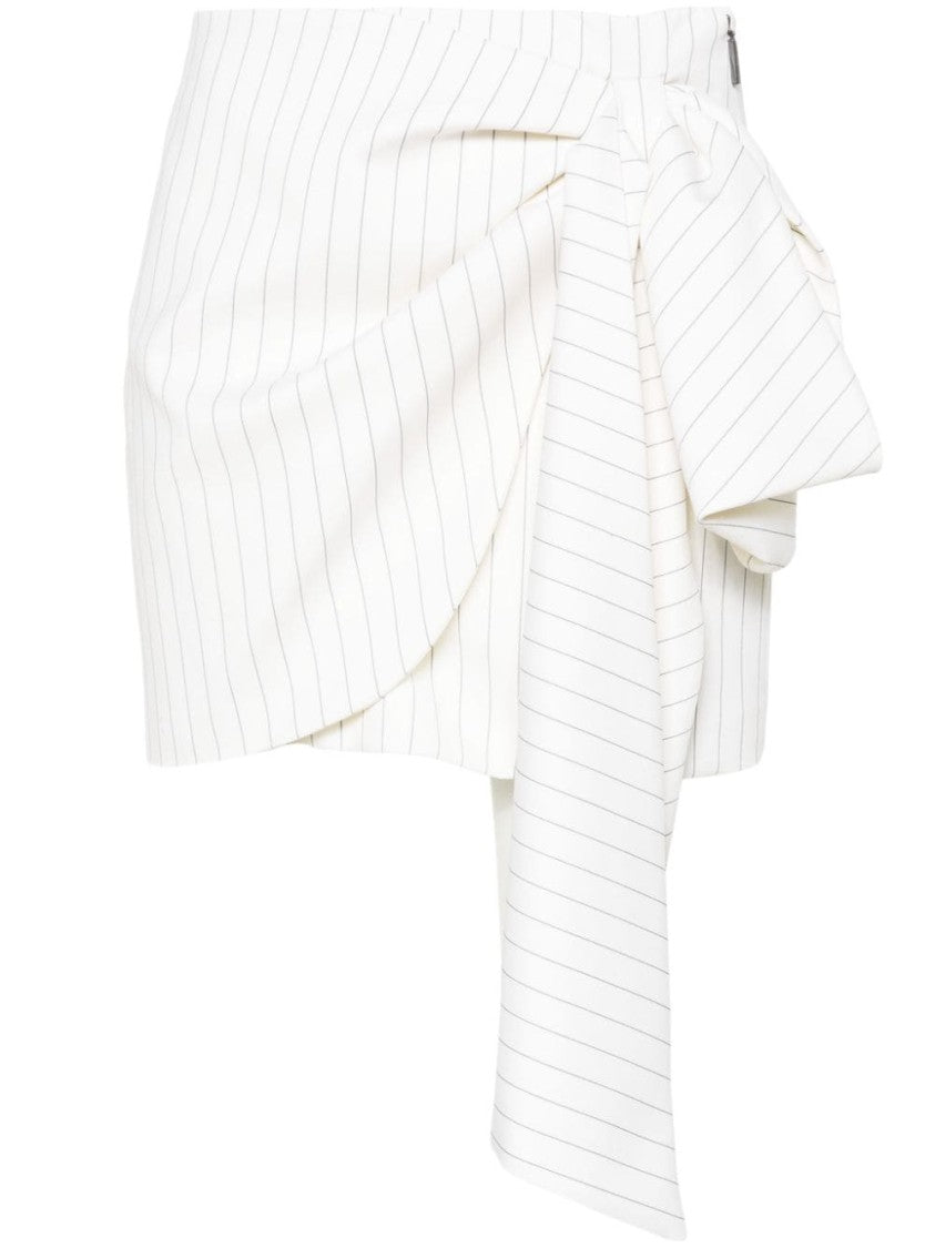 Msgm White Wool Skirt