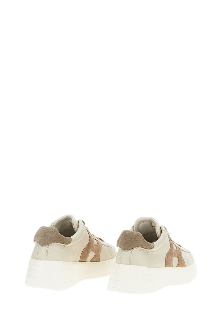 Hogan White Nappa Leather Rebel Sneakers