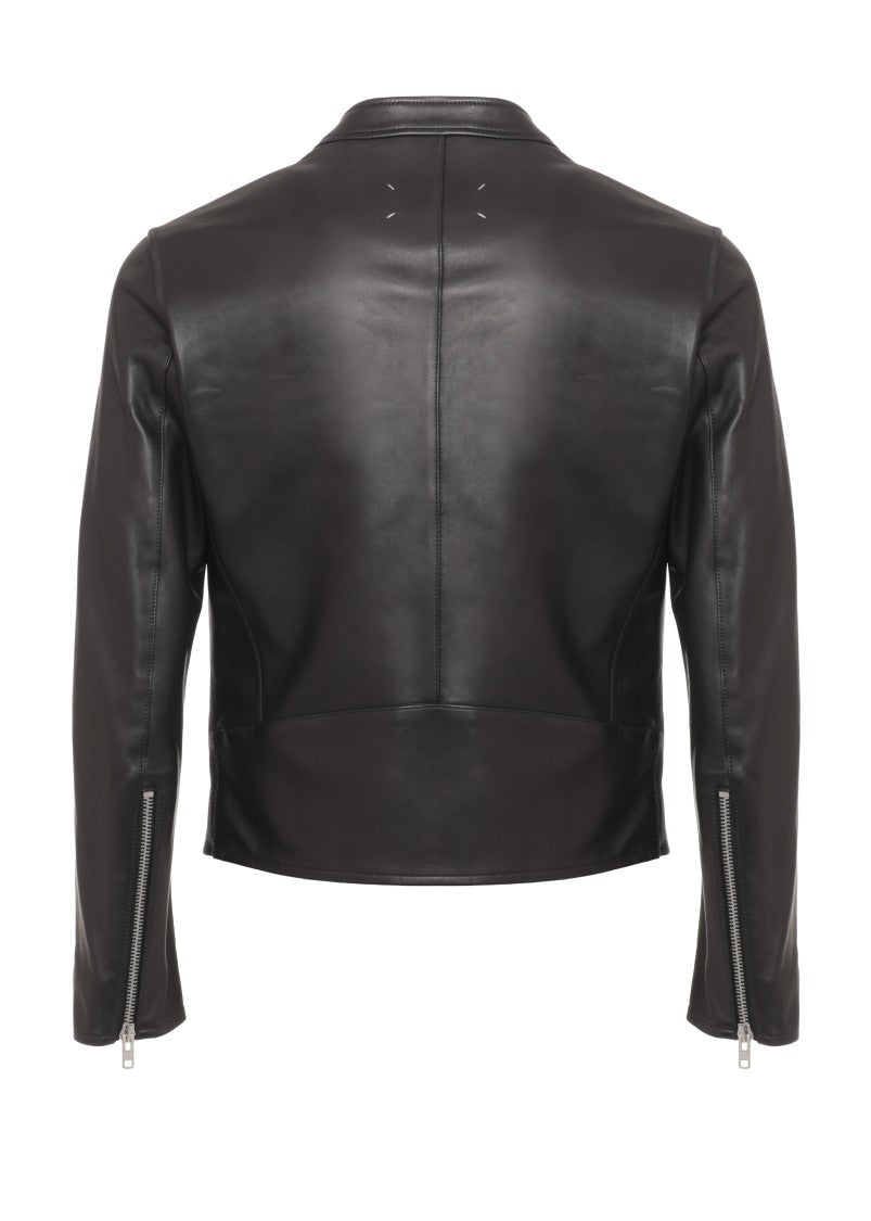 Maison Margiela Ovine Leather Jacket With Metallised Accents