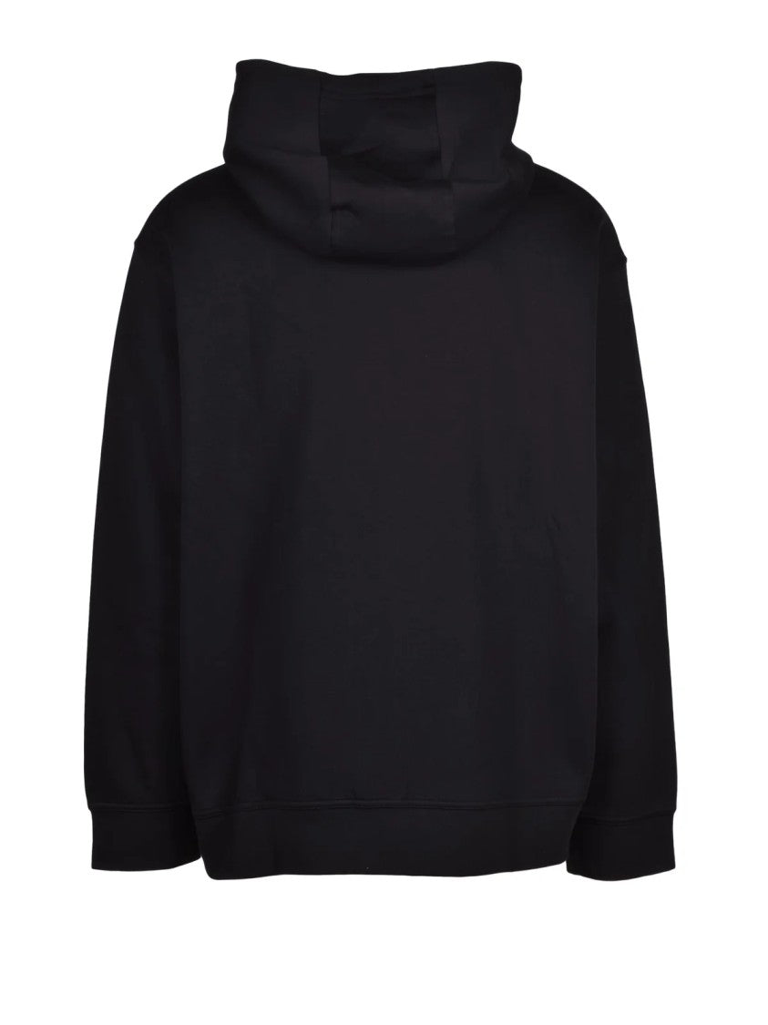 Armani Exchange Black Stretch Cotton Zip Hooded Sweatshirt