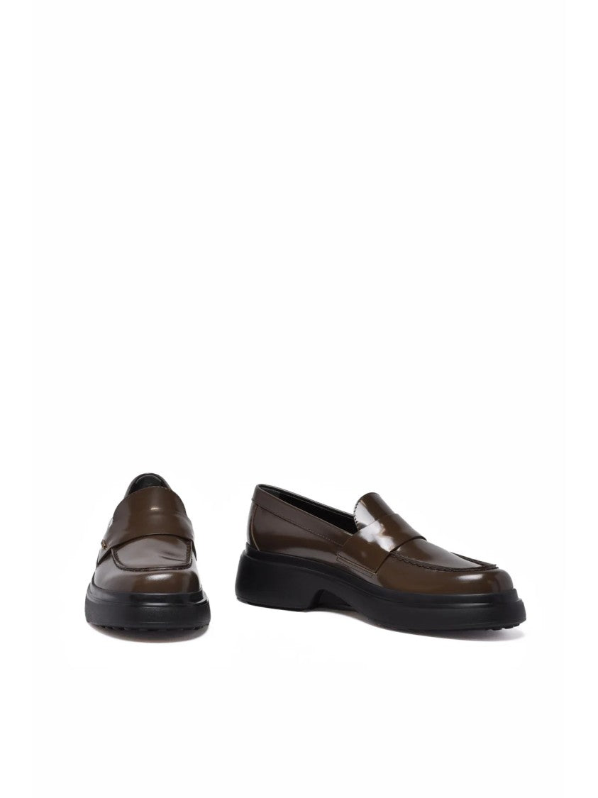 Tod's Brown Leather Brushed Loafers