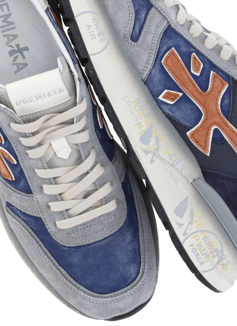 Premiata Blue Mick 7215 Suede-Blend Sneakers