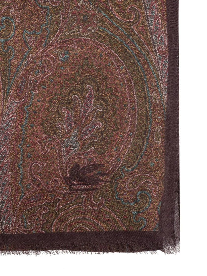 Etro Paisley Pattern Fringed Rectangular Scarf