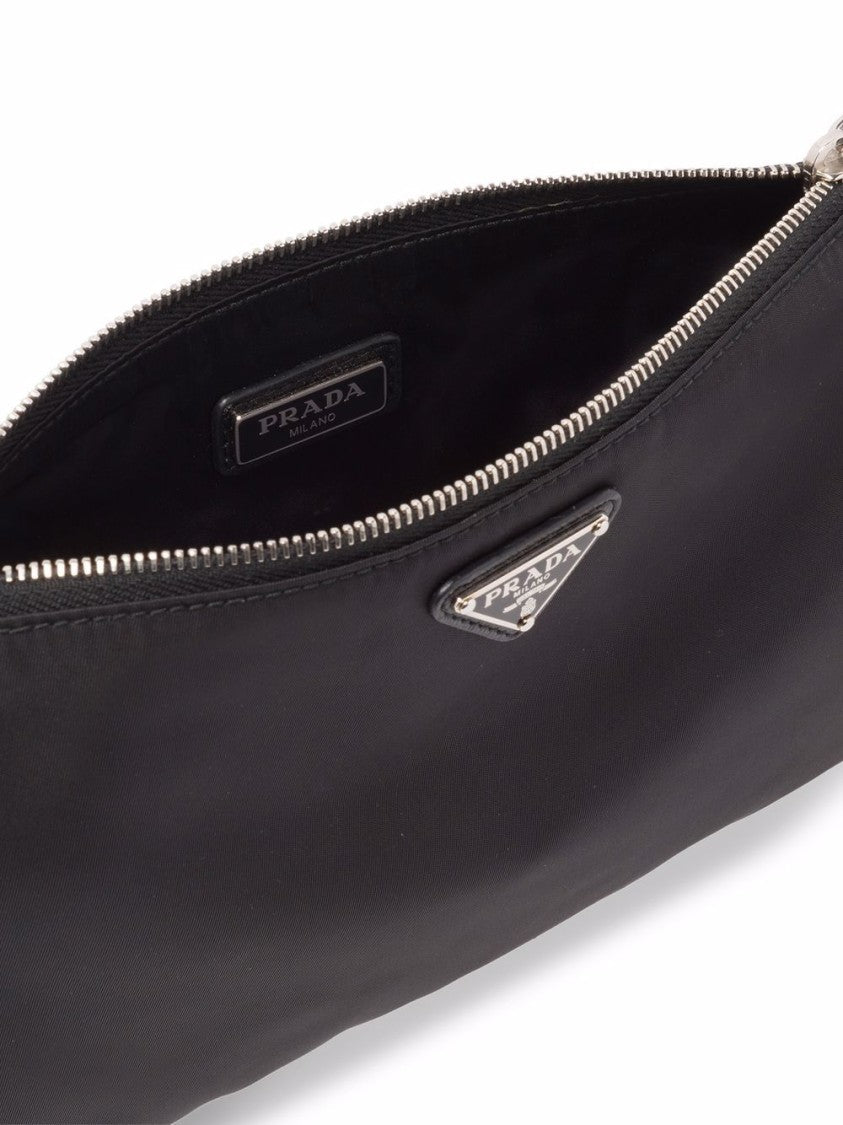 Prada Rectangular Clutch Bag With Silver Zipper