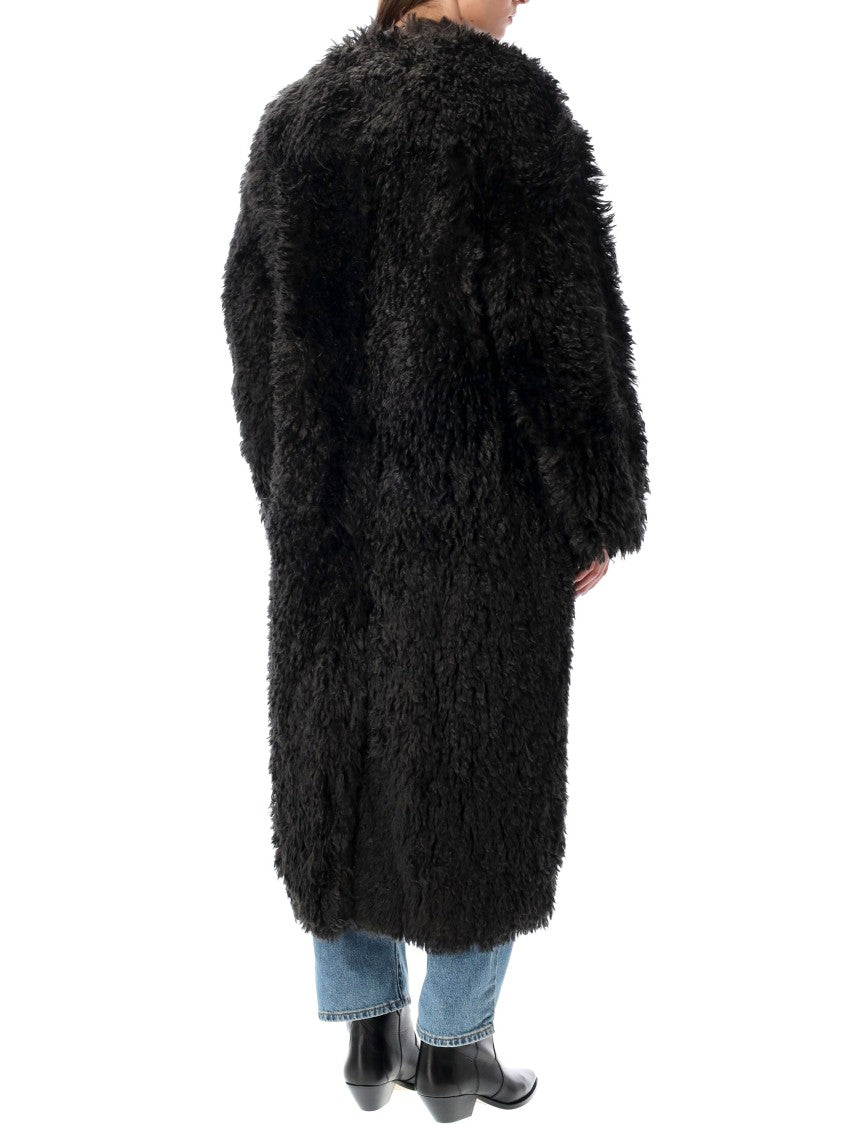 Stand Studio Carolina Long Curly Faux-Fur Coat