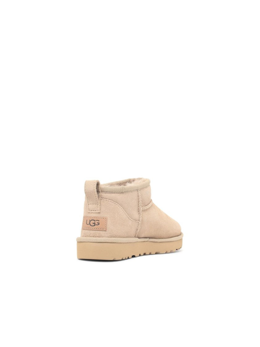 Ugg Beige Classic Ulta Mini Suede Ankle Boots