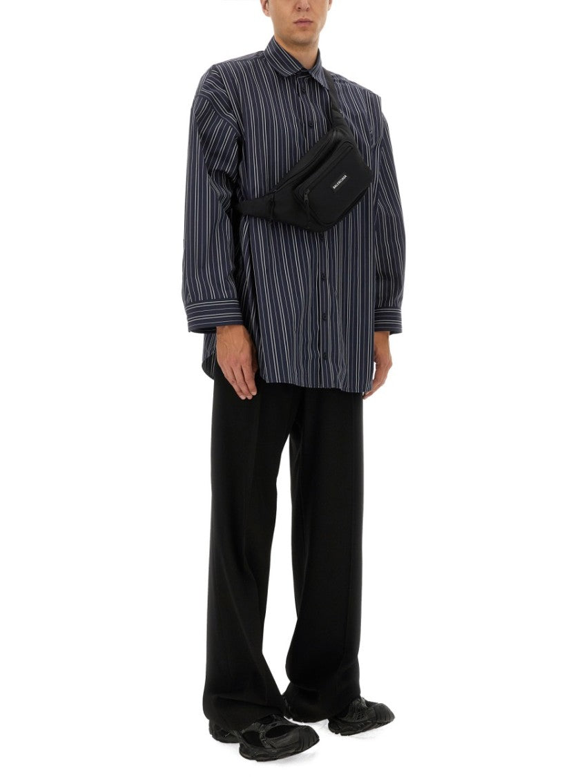 Balenciaga Contrasting Stripe Oversized Cotton Shirt