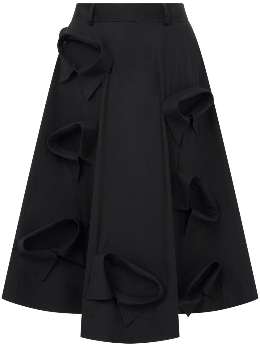 Moschino Flared Black Skirt With Bow-Tie Details