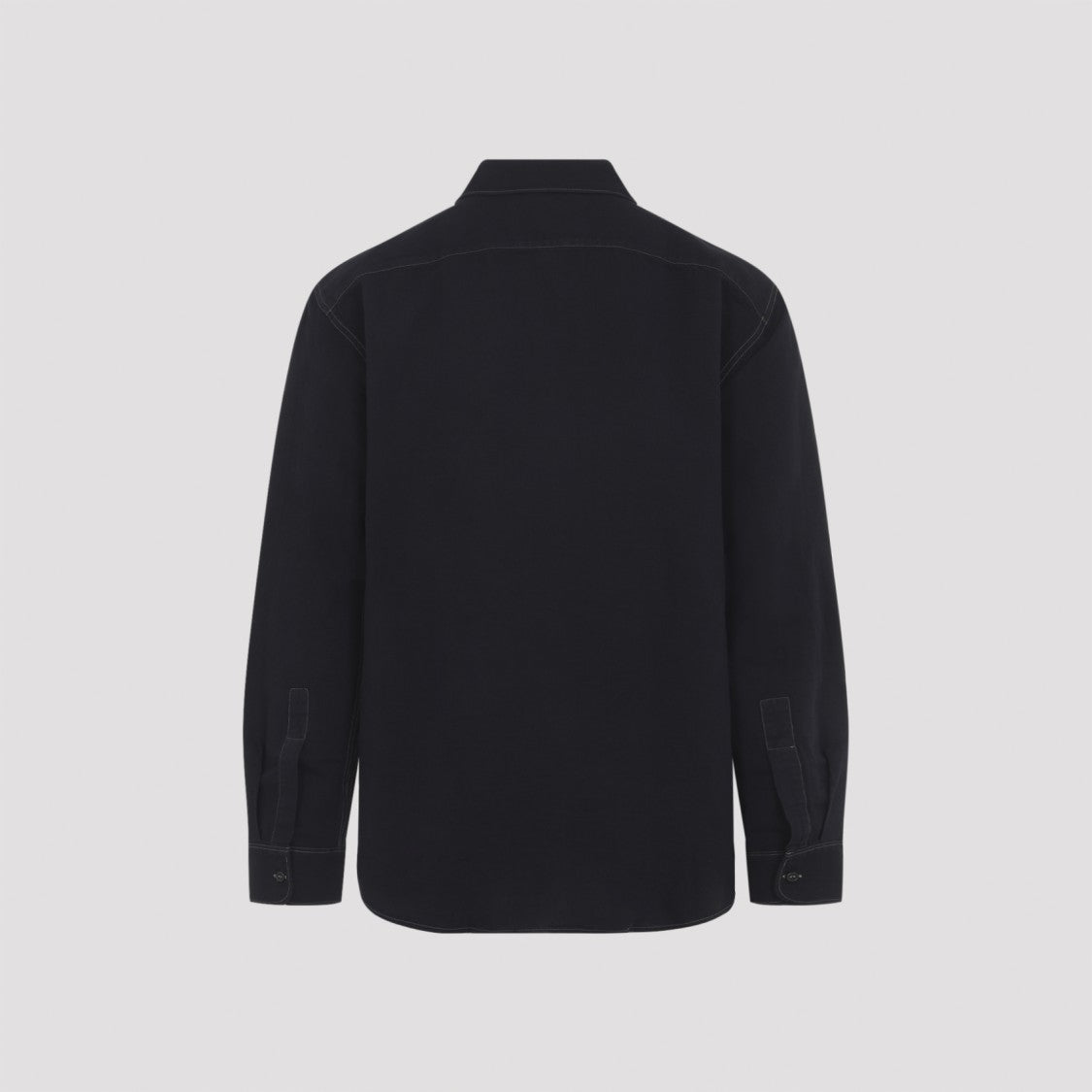 Studio Nicholson Structured Black Cotton-Linen Blend Casual Shirt