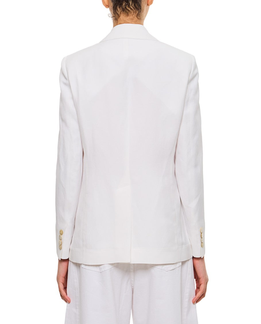 Alberto Biani Tailored White Jacket With Classic Lapel And Flap Pockets