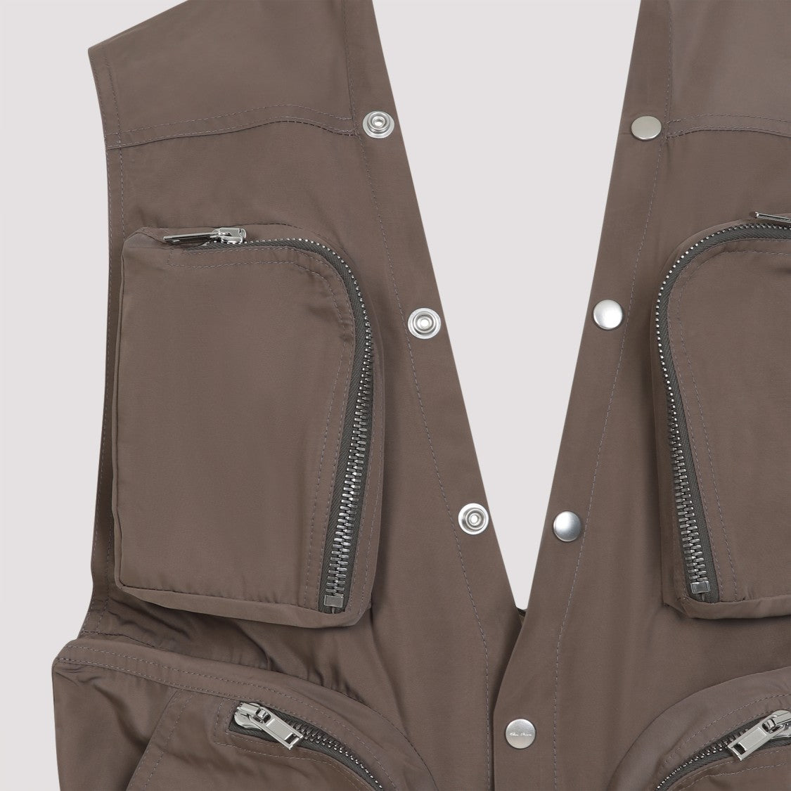 Rick Owens Cargo Brown Cotton Vest