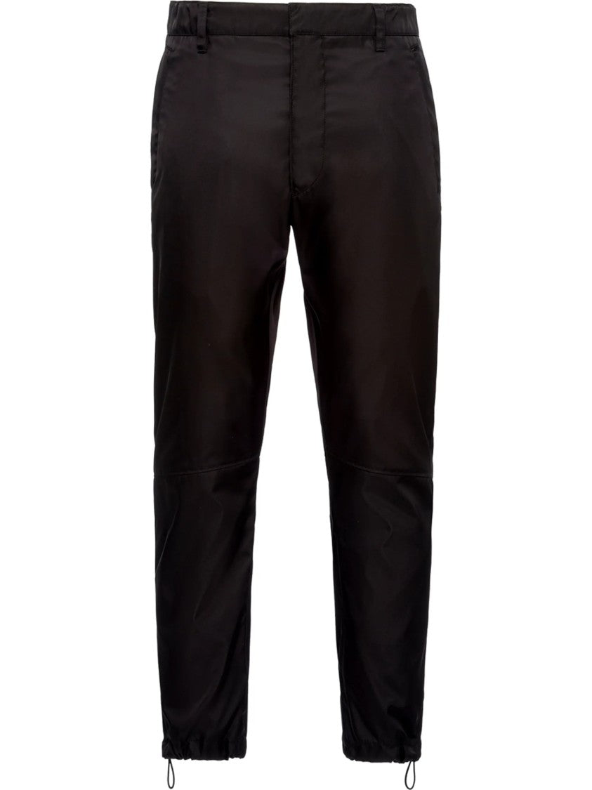 Prada Black Pantalone Tapered Matte Fabric Pants