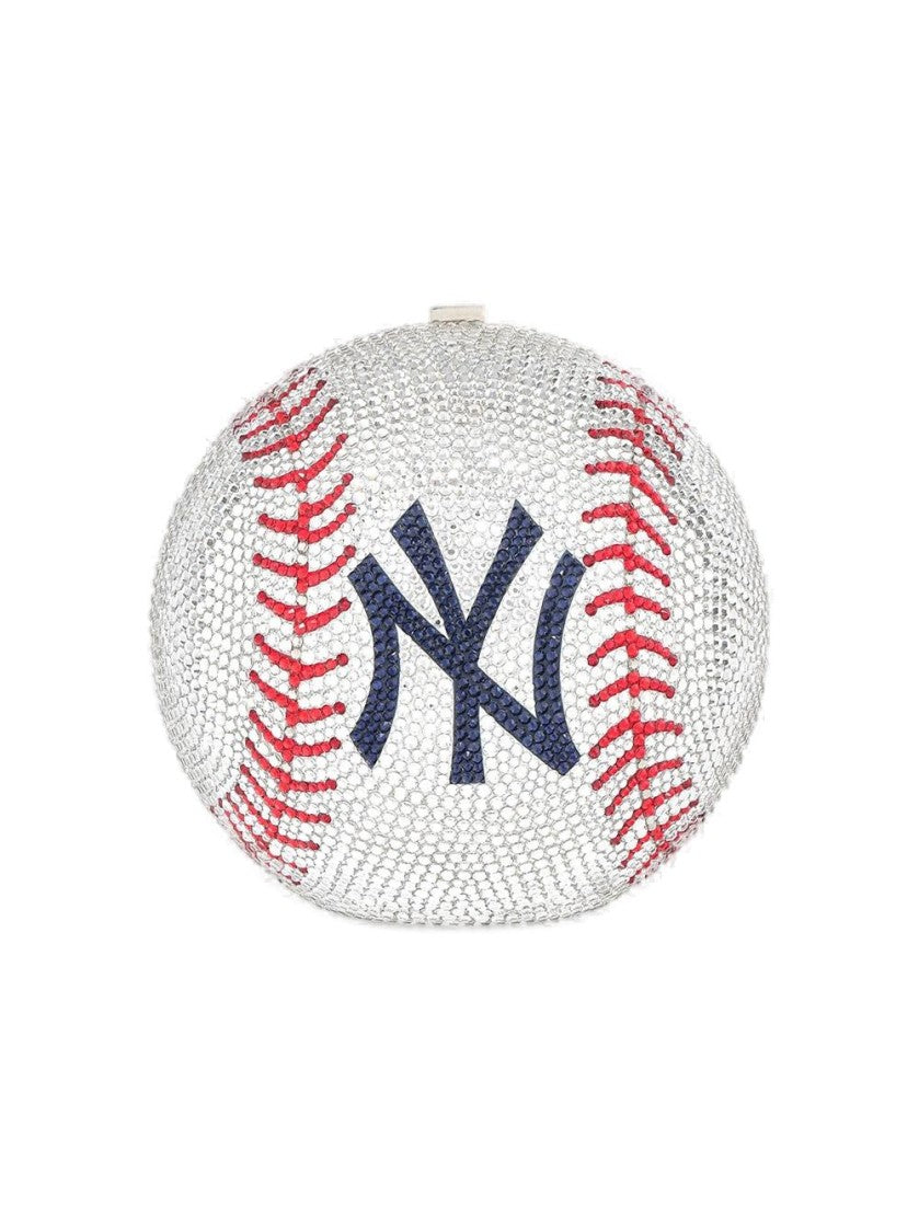 Judith Leiber New York Yankeesâ¢ Baseball Clutch Silver Crystal