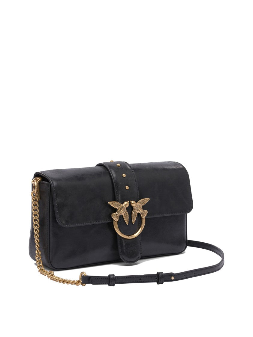 Pinko Rectangular Leather Crossbody Bag
