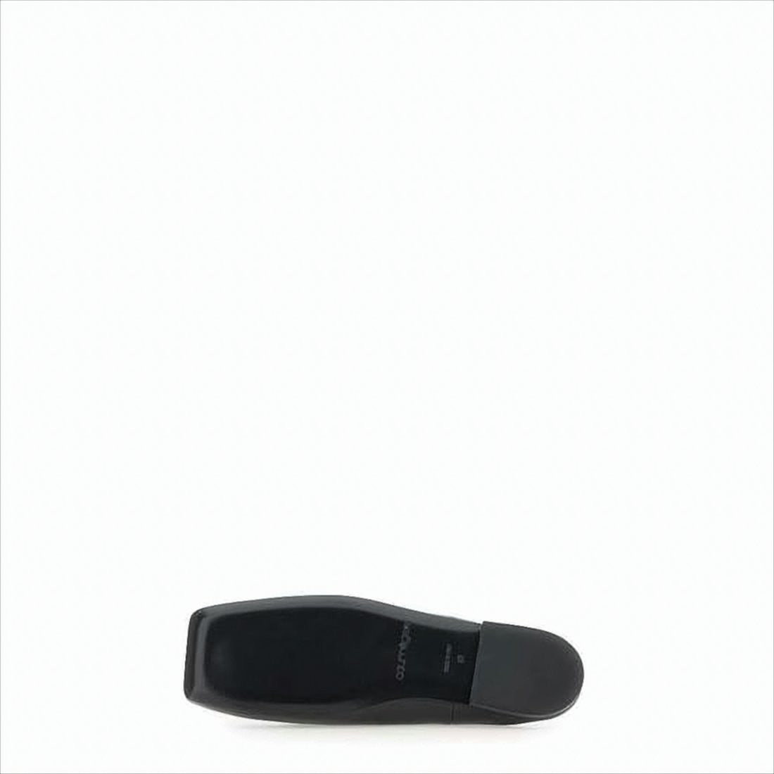 Courrèges Minimalist Black Lambskin Slip-On Mules With Embossed Detail