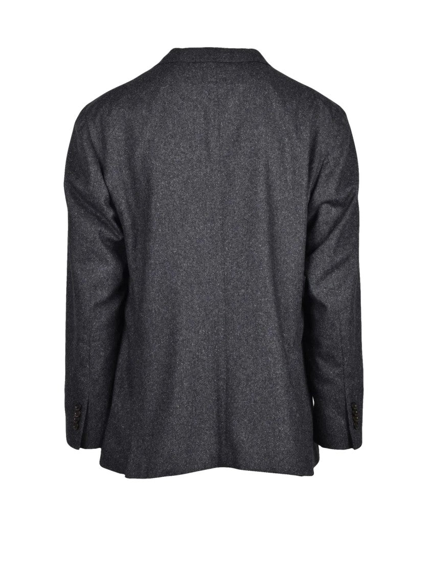Boglioli Grey Stretch Virgin Wool-Blend Tailored Jacket