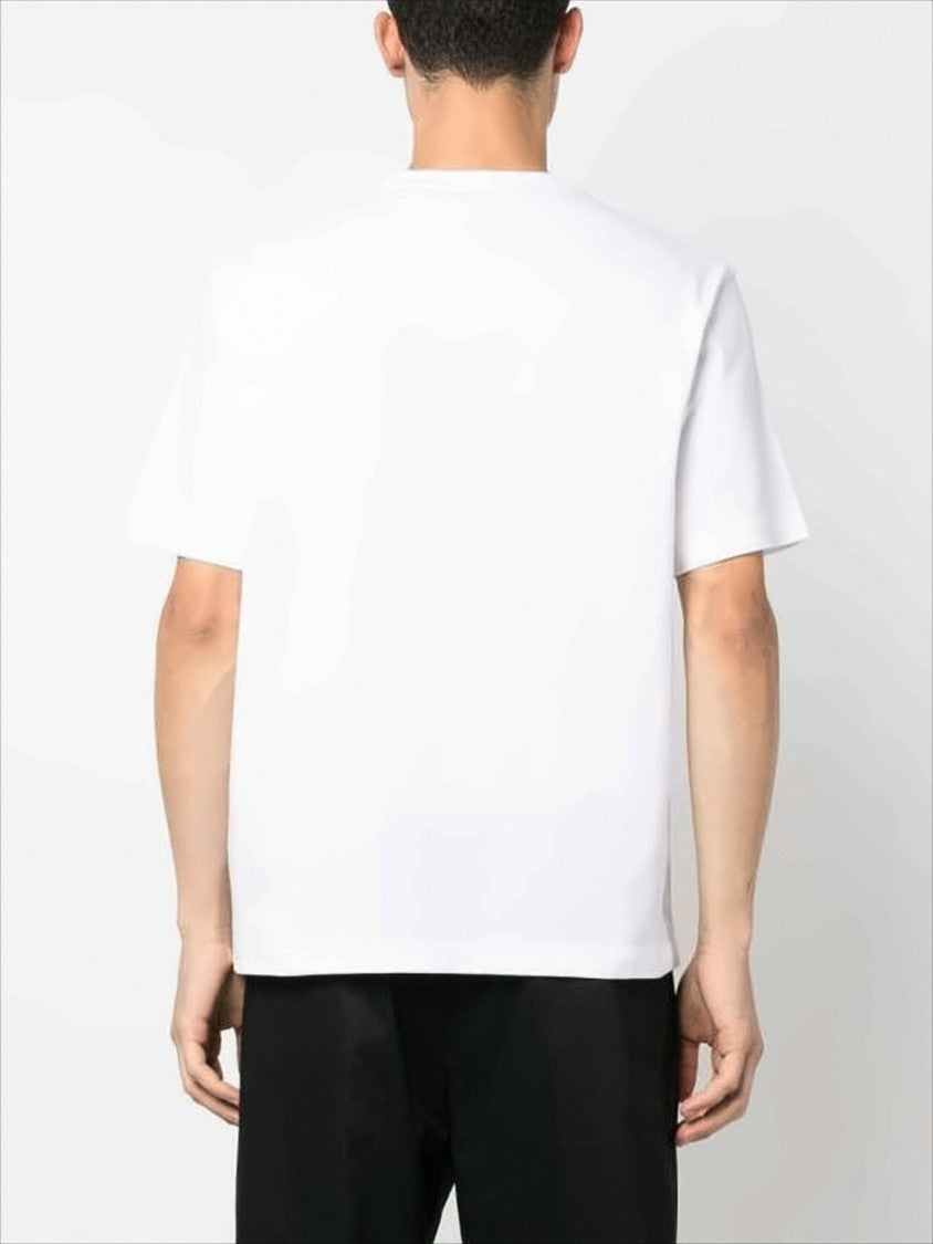 Palm Angels White Crew Neck T-Shirt With Subtle Text Detail