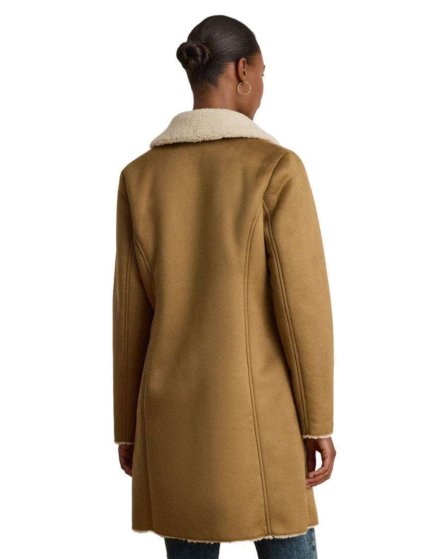 Lauren Ralph Lauren Plush Shearling Collar Short Coat